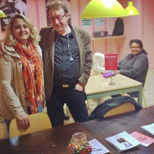Faiza Rebandi och Anders Backlund, Verdandi Sundbyberg har syverkstad i Hallonbergens Centrum. Till vardags jobbar Anders mycket med Verdandi Sundbybergs sociala arbetsintegrerande företag Trappstegen som bland annat driver second-hand-butiker i Sundbyberg och Fittja.